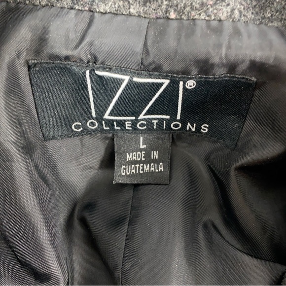 Izzi Collections Women's Pea Coat Size Large 100% Wool Single Breasted Gray - Picture 5 of 10